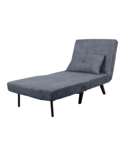 POLTRONA LETTO "QUEEN" IN TESSUTO GRIGIO, 77x77X85 CM